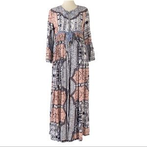 Jaase Tasseled Maxi Duster Kimono Dress‎ Size S